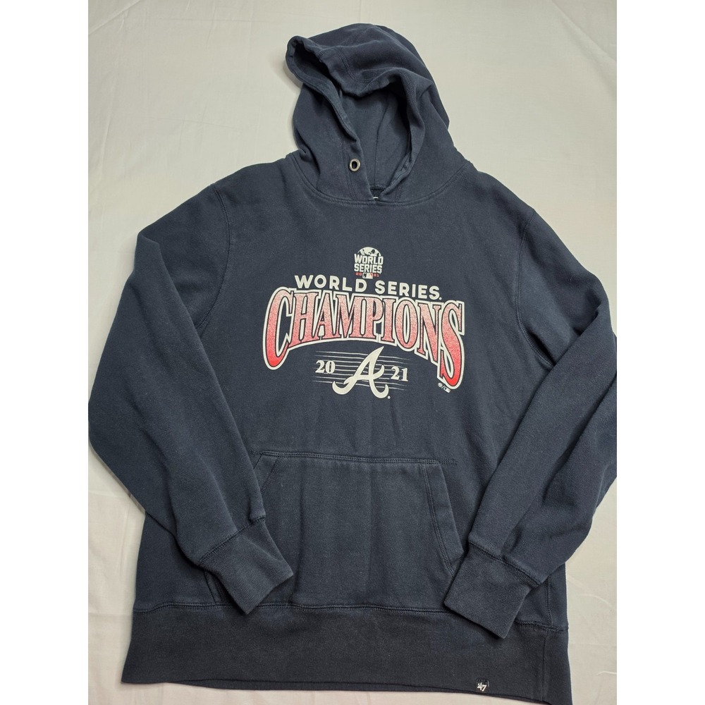 '47 Atlanta Braves Baseball Hoodie Men's Large Navy 2021 World Series Champions